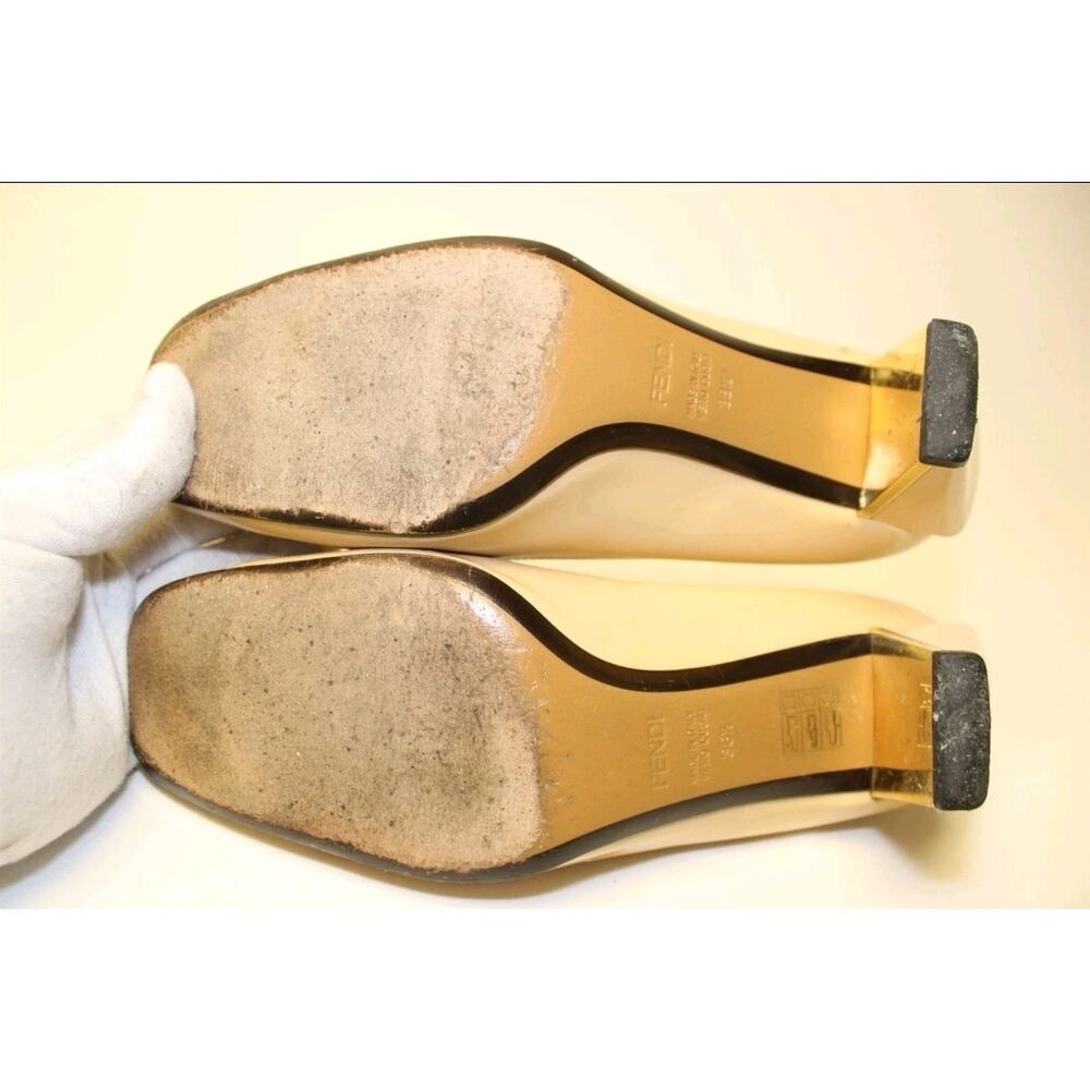 Fendi Nude Patent Leather Mid Heeled Pumps Italy 8 38.5 - Picture 15 of 16